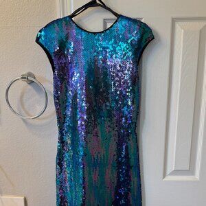 Cascadei Vintage Sequin Backless Dress